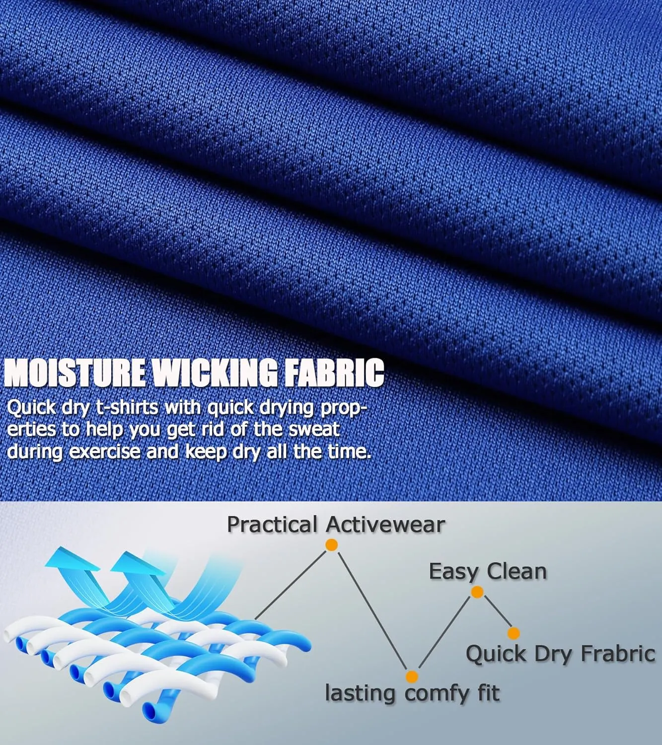 5 Pack Boys Mesh Athletic Quick Dry Short Sleeve Workout Moisture Wicking Active T-Shirt for Kids