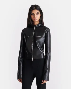 Aletta - Okobor Alt-Leather Jacket - Black