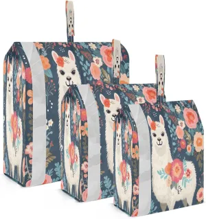 Alpacas Flower Packing Cubes for Travel 3 Set Travel Organizer Luggage Cubes for Luggage