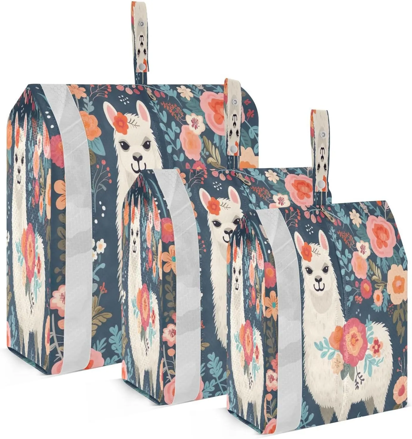 Alpacas Flower Packing Cubes for Travel 3 Set Travel Organizer Luggage Cubes for Luggage