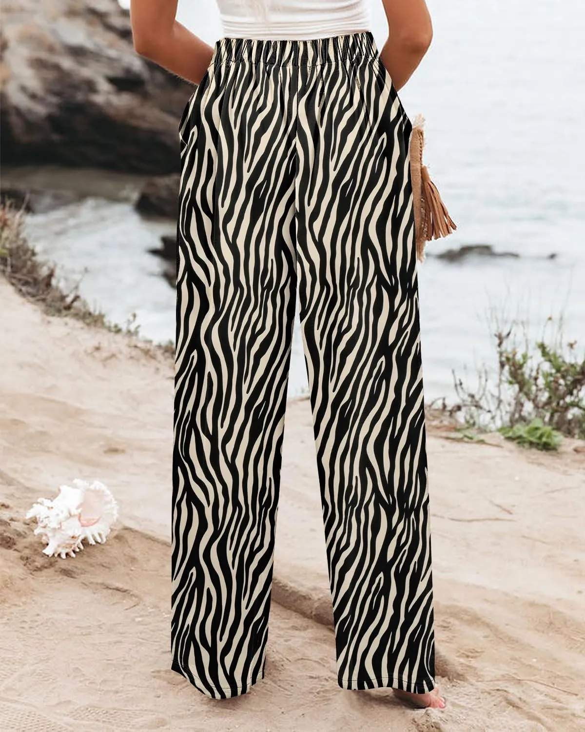 Angerella Casual Pants for Women High Elastic Waisted in The Back Business Trousers Long Casual Work Pants S-3XL