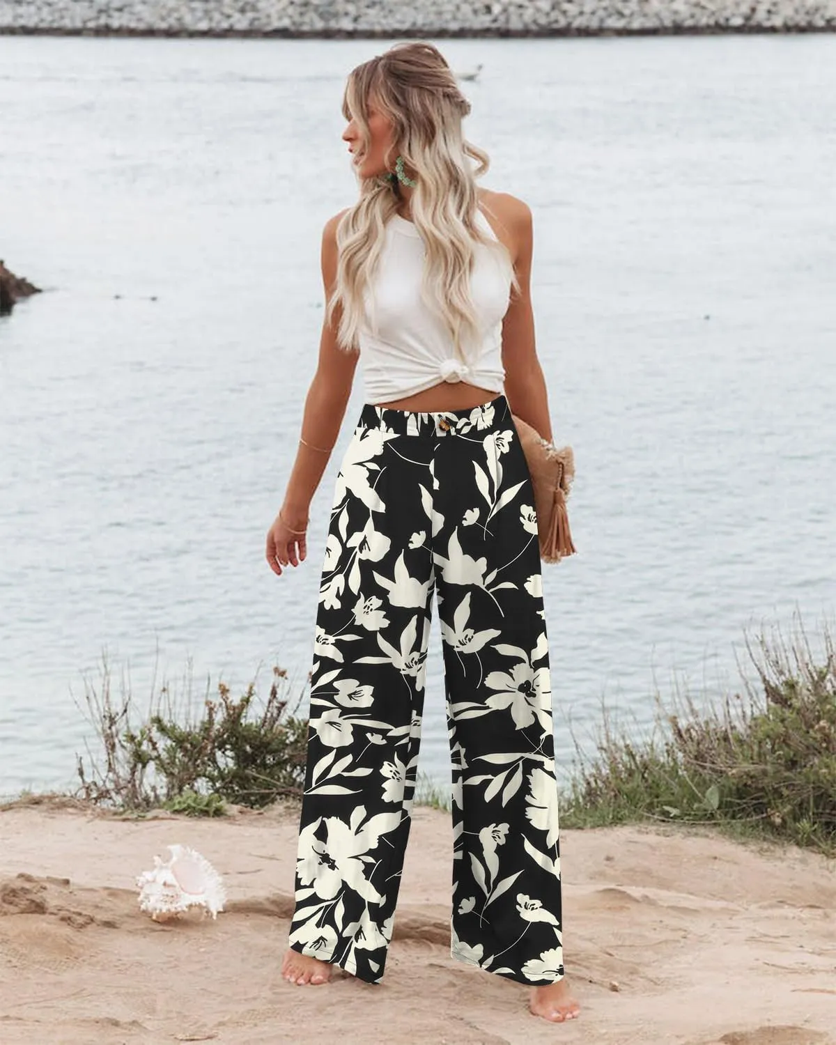 Angerella Casual Pants for Women High Elastic Waisted in The Back Business Trousers Long Casual Work Pants S-3XL