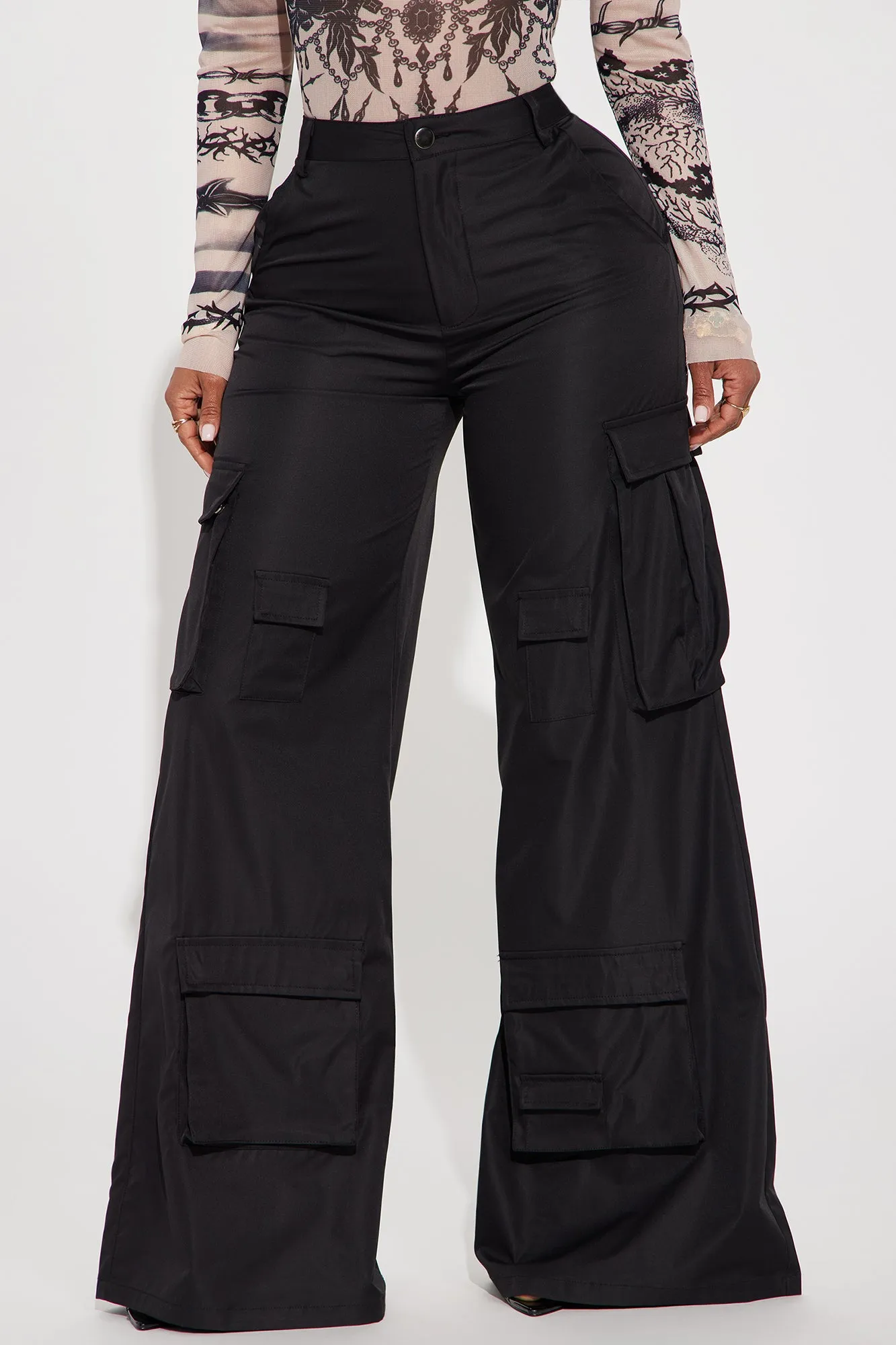 Annabelle Windbreaker Cargo Pant - Black