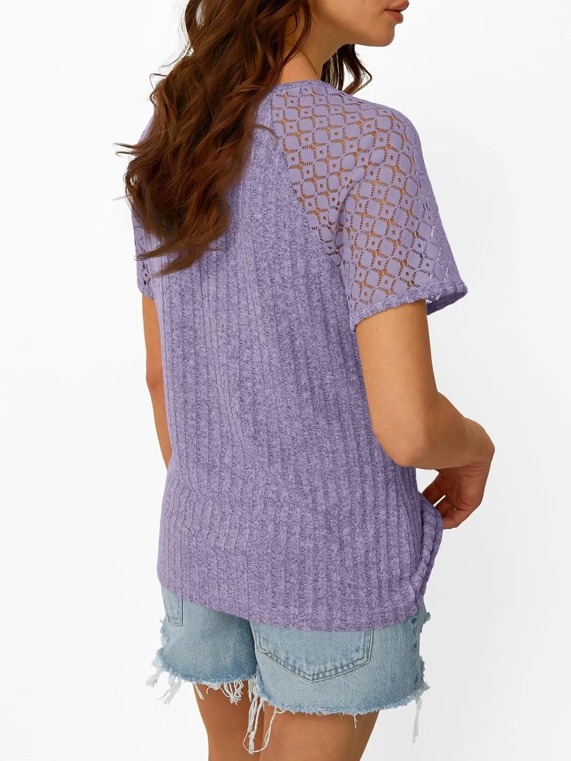 AUTOMET Womens Short Sleeve Sweater Crewneck Business Tops Dressy Casual Shirts Trendy Tunic Summer Clothes 2025