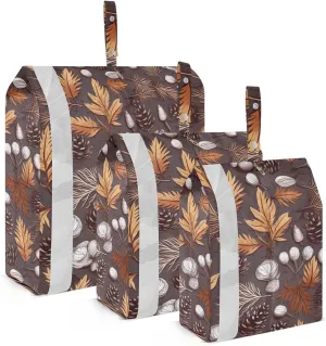 Autumn Hand Painted Pine Tree Packing Cubes for Travel 3 Set Travel Compression Bags Luggage Organizer Bags for Vacation Clothes