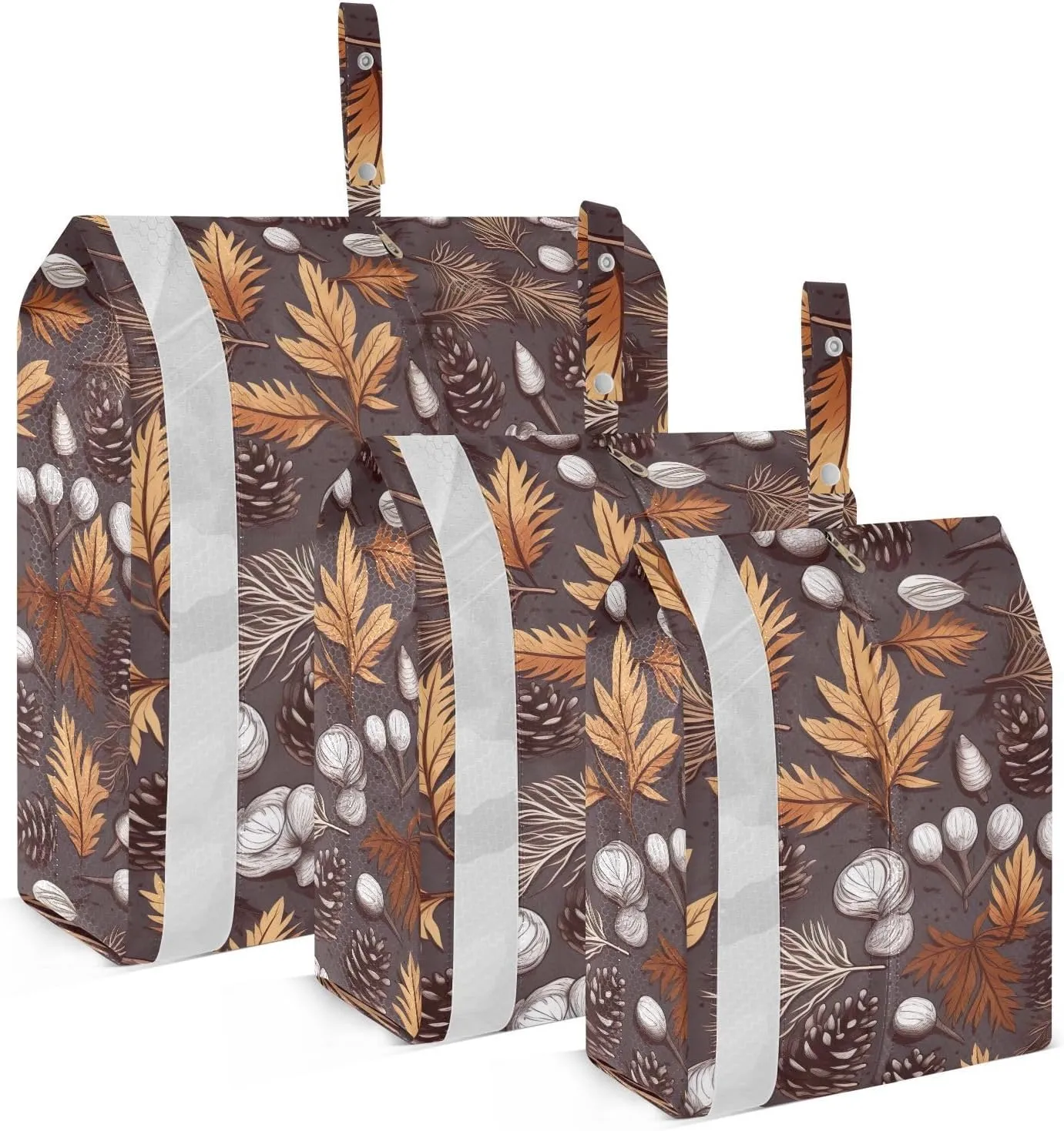 Autumn Hand Painted Pine Tree Packing Cubes for Travel 3 Set Travel Compression Bags Luggage Organizer Bags for Vacation Clothes