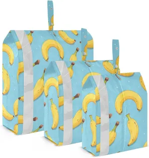 Bananas Blue Packing Cubes for Travel 3 Set Compression Packing Cube Suitcase Organizer Bags Set for Travel Essentials