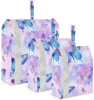 Beautiful Butterfly Blue Packing Cubes for Travel 3 Set Packing Travel Organizer Cubes Luggage Bags Organizer for Travel