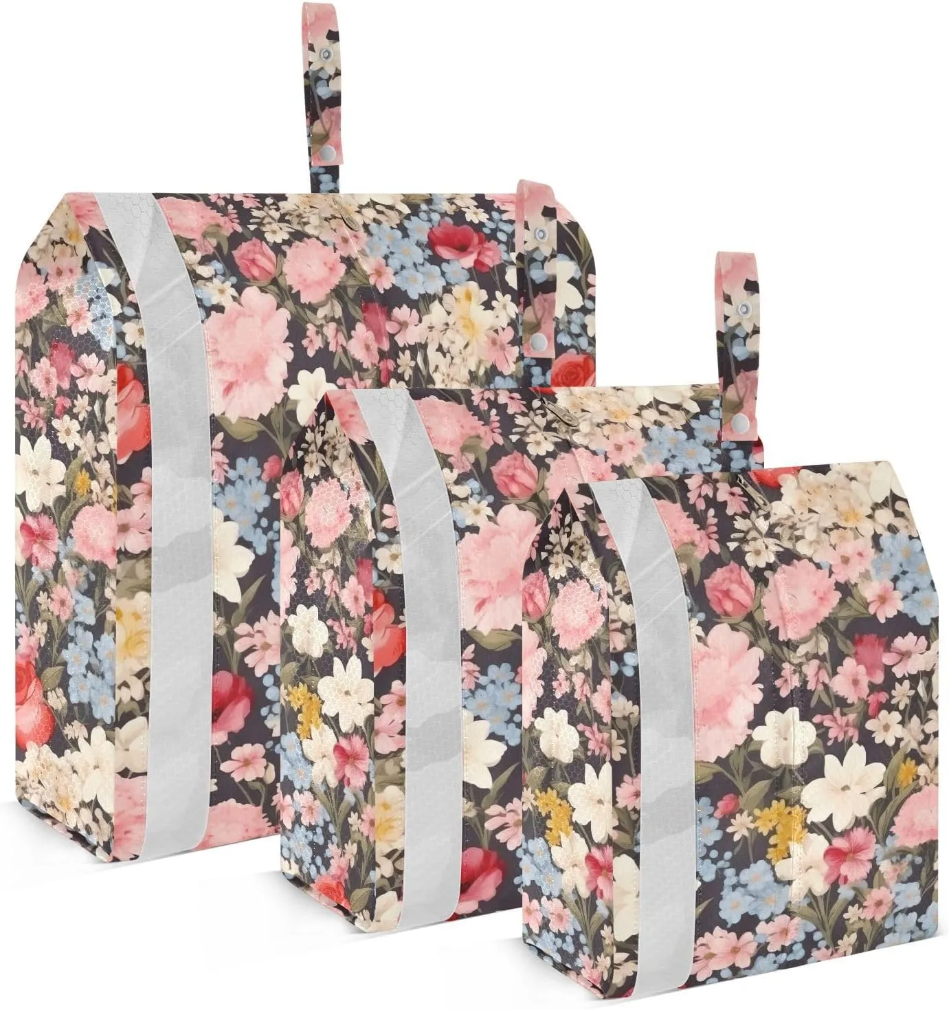 Beautiful Florals Packing Cubes for Travel 3 Set Packing Compression Cubes Suitcase Organizer Bags Set for Vacation Clothes