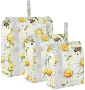 Bee Flower Packing Cubes for Travel 3 Set Compression Packing Bags Luggage Packing Organizers for Travel Compression