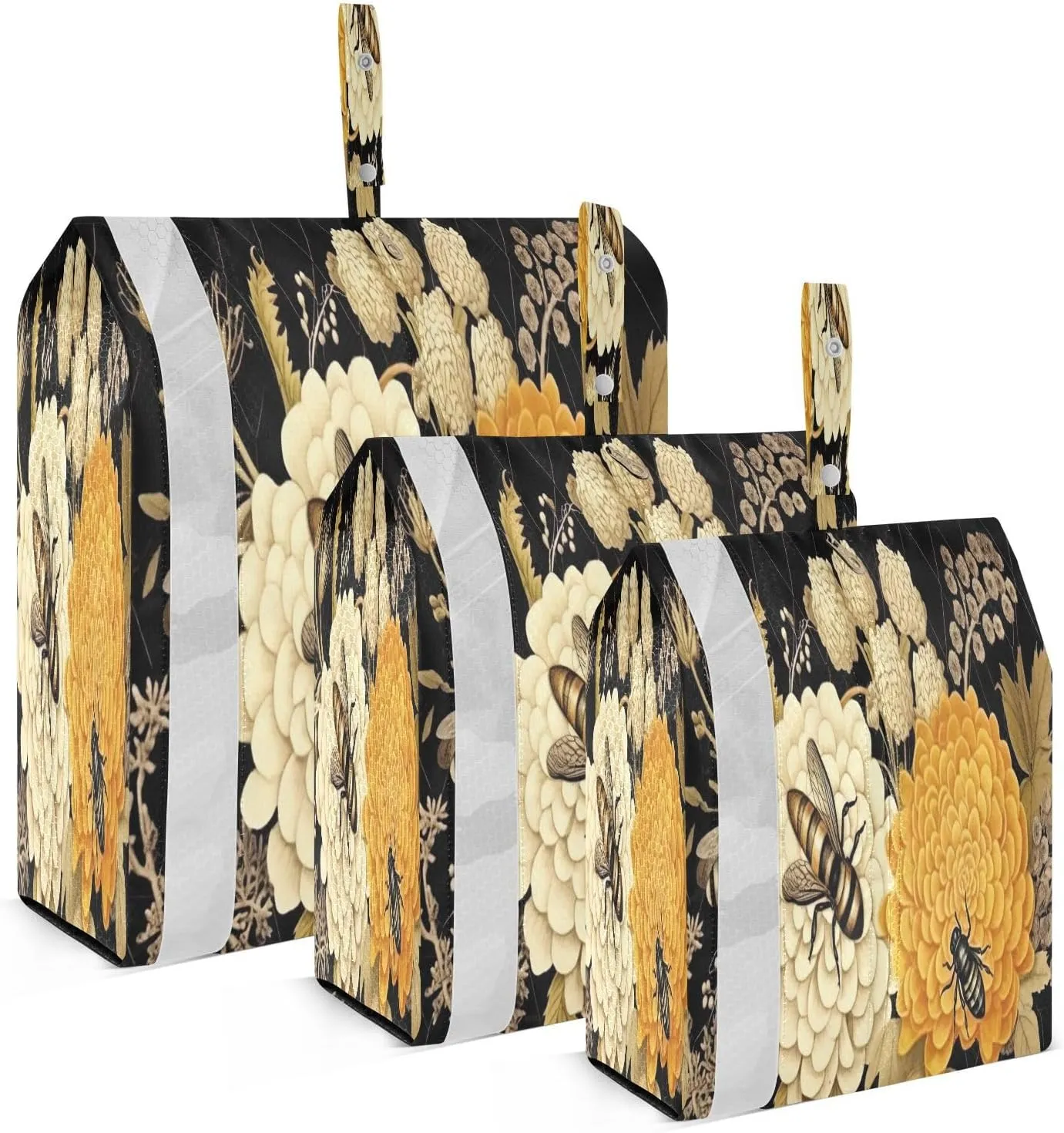 Bee Flowers Leaves Packing Cubes for Travel 3 Set Travel Bags Organizer Suitcase Organizer Bags Set for Travel