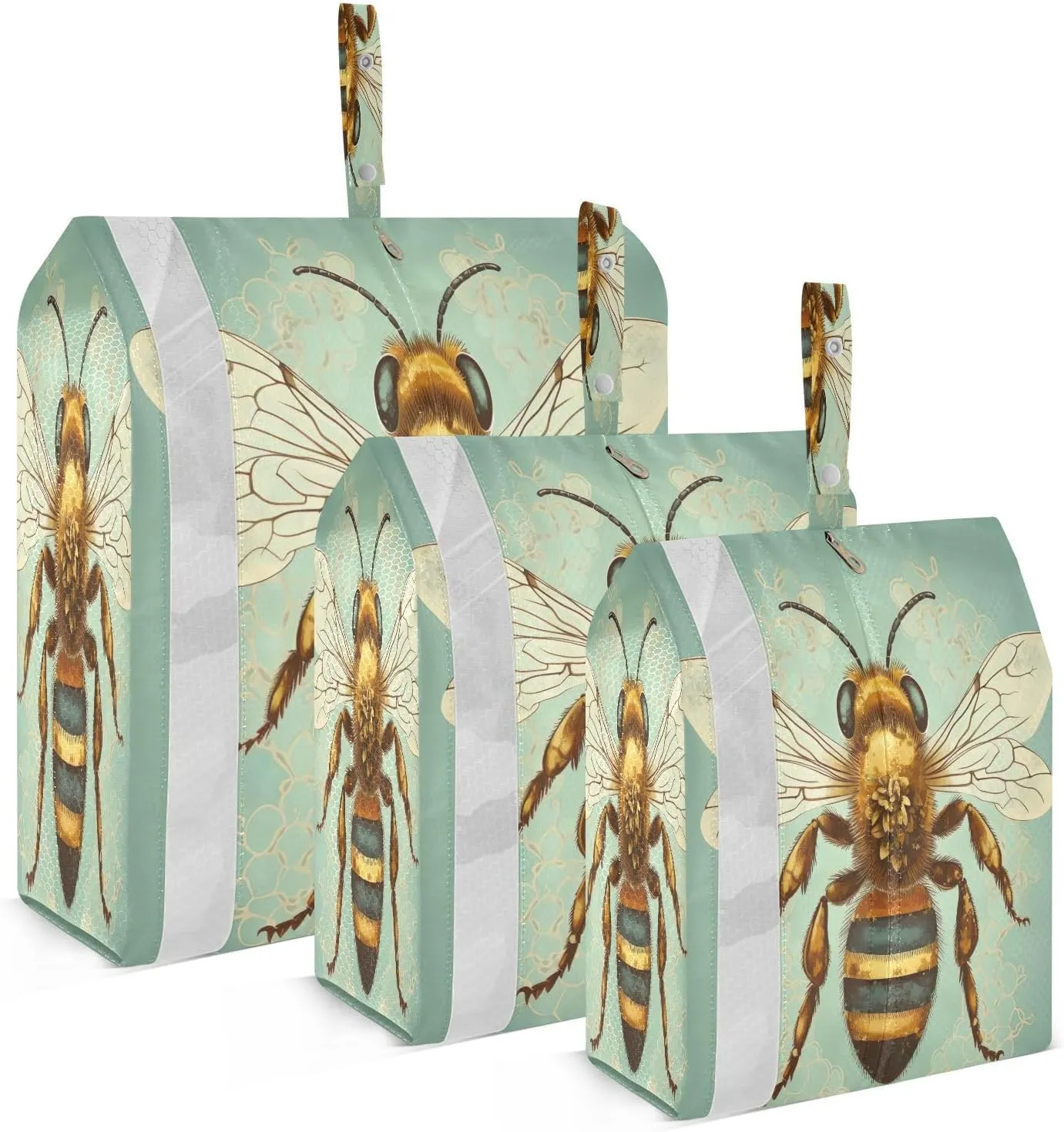 Bee Teal Packing Cubes for Travel 3 Set Travel Packing Cubes Suitcase Organizer Bags Set for Vacation Clothes