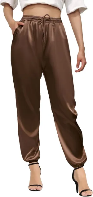 Betusline Women's Satin Silky Pants