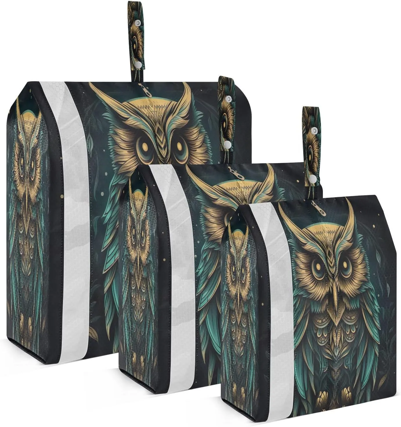 Black Owl Packing Cubes for Travel 3 Set Compression Packing Cubes Suitcase Organizer Bags Set for Packing