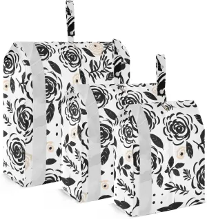 Black Rose Packing Cubes for Travel 3 Set Travel Organizer Luggage Bags Organizer for Vacation Clothes