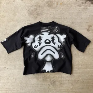 Blavra Clown Graphic Print Cotton Crop T-Shirt