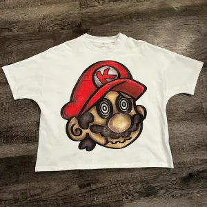 Blavra College Style Anime Graphic Cropped T-Shirt
