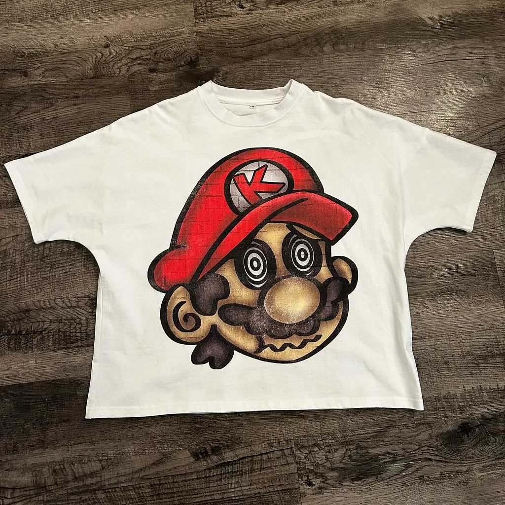 Blavra College Style Anime Graphic Cropped T-Shirt