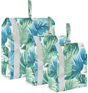 Blue Banana Leaves Packing Cubes for Travel 3 Set Packing Travel Organizer Cubes Suitcase Organizer Bags Set for Travel Compression