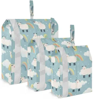 Blue Sheep Cloud Packing Cubes for Travel 3 Set Compressible Packing Cubes Suitcase Organizer for Suitcase