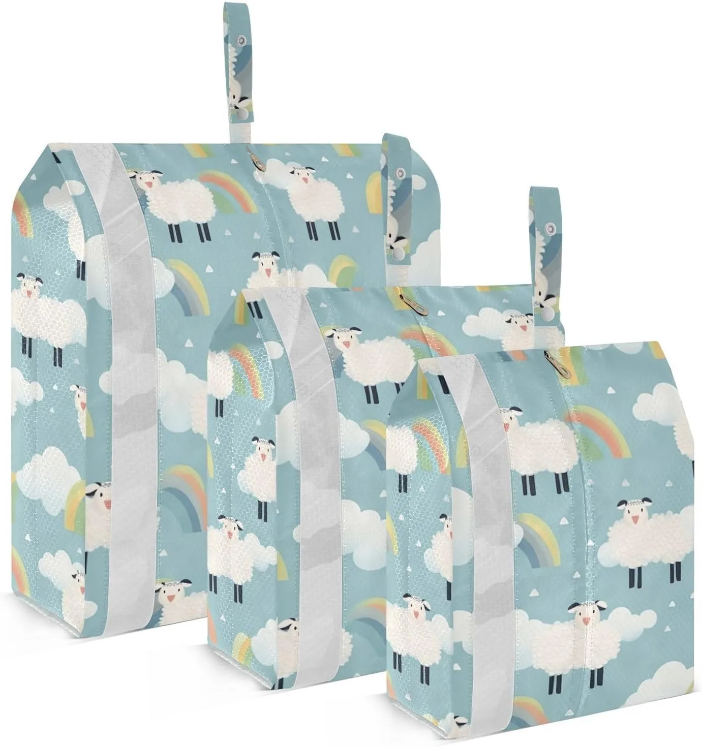 Blue Sheep Cloud Packing Cubes for Travel 3 Set Compressible Packing Cubes Suitcase Organizer for Suitcase