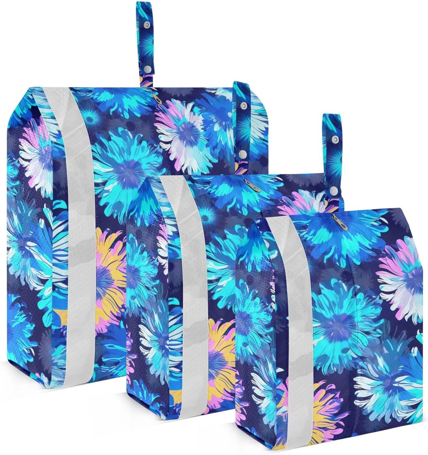 Blue Sunflowers Flowers Packing Cubes for Travel 3 Set Packing Travel Organizer Cubes Luggage Bags for Woman Man