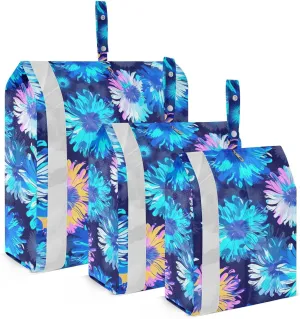 Blue Sunflowers Flowers Packing Cubes for Travel 3 Set Packing Travel Organizer Cubes Luggage Bags for Woman Man