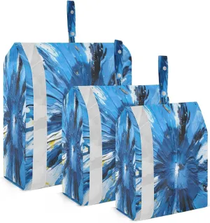 Blue Tie Dye Packing Cubes for Travel 3 Set Large Packing Cubes Luggage Bags for Travel Essentials