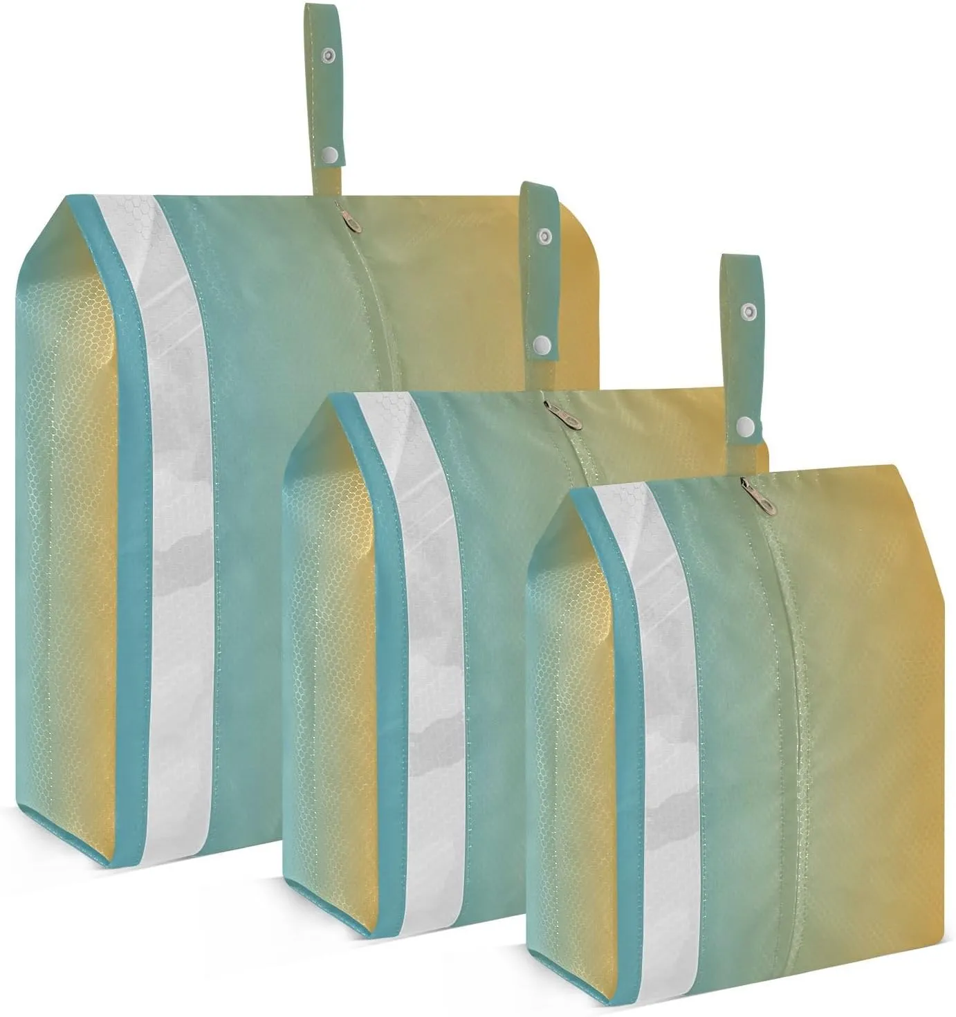 Blue Yellow Gradient Packing Cubes for Travel 3 Set Travel Organizer Bags Luggage Organizers for Packing Compression