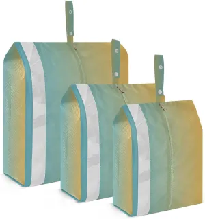Blue Yellow Gradient Packing Cubes for Travel 3 Set Travel Organizer Bags Luggage Organizers for Packing Compression