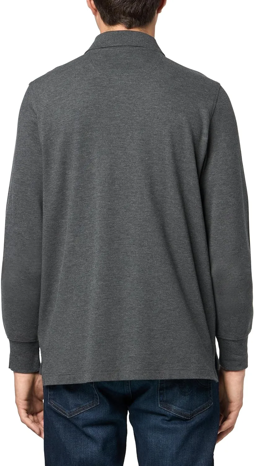 Brooks Brothers Men's Supima Cotton Pique Stretch Logo Long Sleeve Polo Shirt