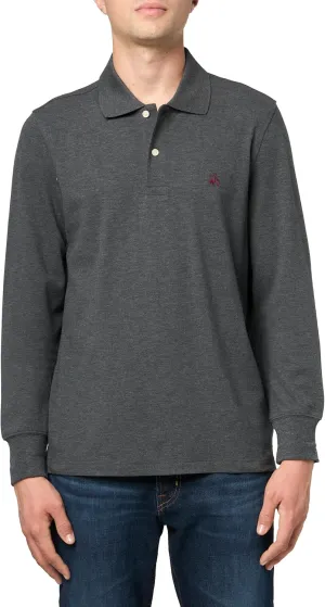 Brooks Brothers Men's Supima Cotton Pique Stretch Logo Long Sleeve Polo Shirt