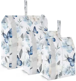 Butterflies Blue Flowers Packing Cubes for Travel 3 Set Travel Compression Bags Luggage Organizer Bags for Vacation Clothes