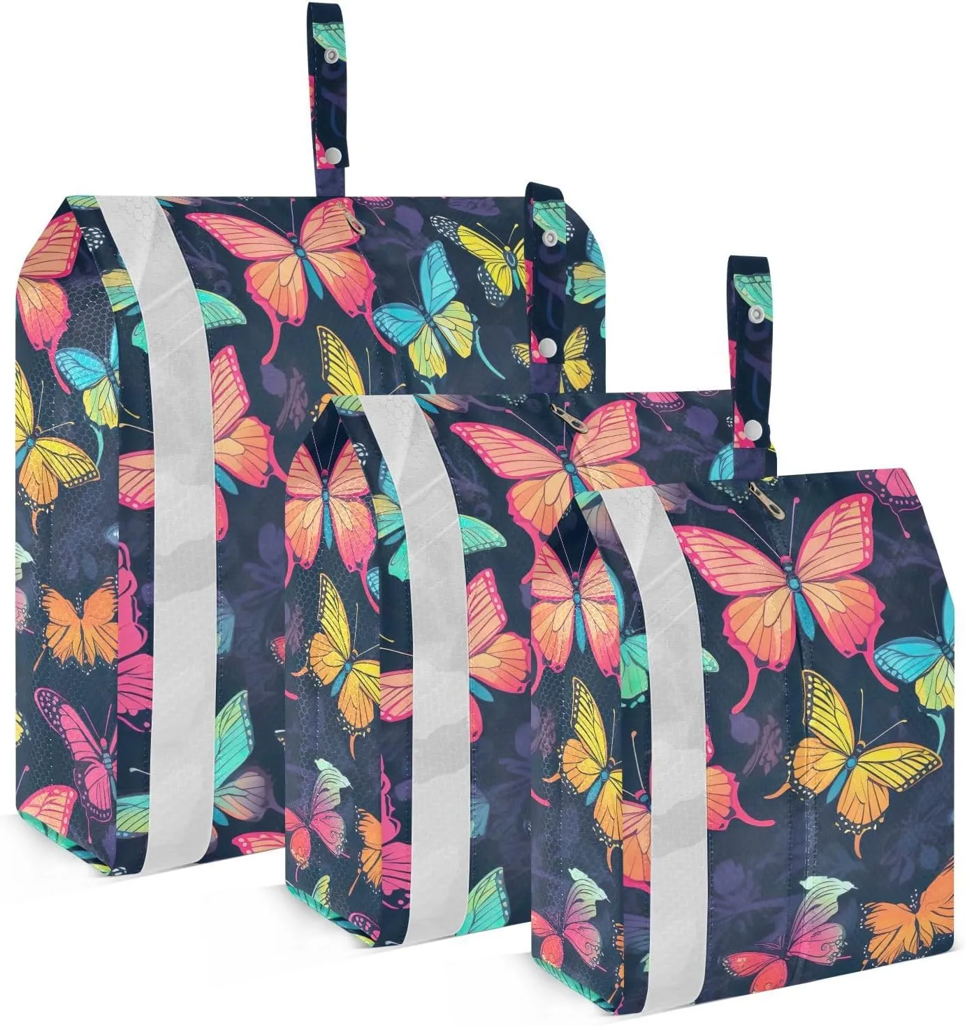Butterfly Colorful Packing Cubes for Travel 3 Set Packing Compression Cubes Luggage Cubes for Woman Man