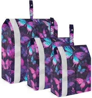 Butterfly Rainbow Colorful Packing Cubes for Travel 3 Set Large Packing Cubes Luggage Bags for Travel