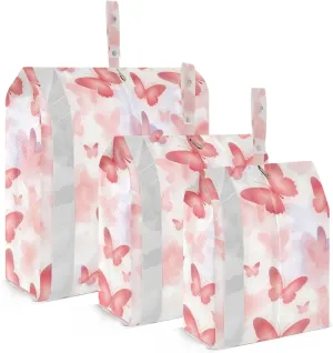 Butterfly Red Packing Cubes for Travel 3 Set Compression Travel Cubes Suitcase Organizer Bags for Carry On