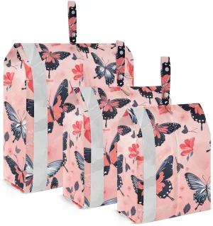 Butterfly Watercolor Packing Cubes for Travel 3 Set Compression Travel Cubes Suitcase Organizer Bags for Suitcases