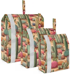 Cactus Flower Succulents Packing Cubes for Travel 3 Set Compression Bags Luggage Packing Organizers for Organization