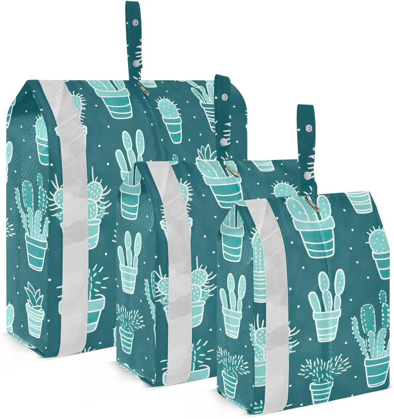 Cactus Green Packing Cubes for Travel 3 Set Compression Bags Luggage Organizers for Woman Man