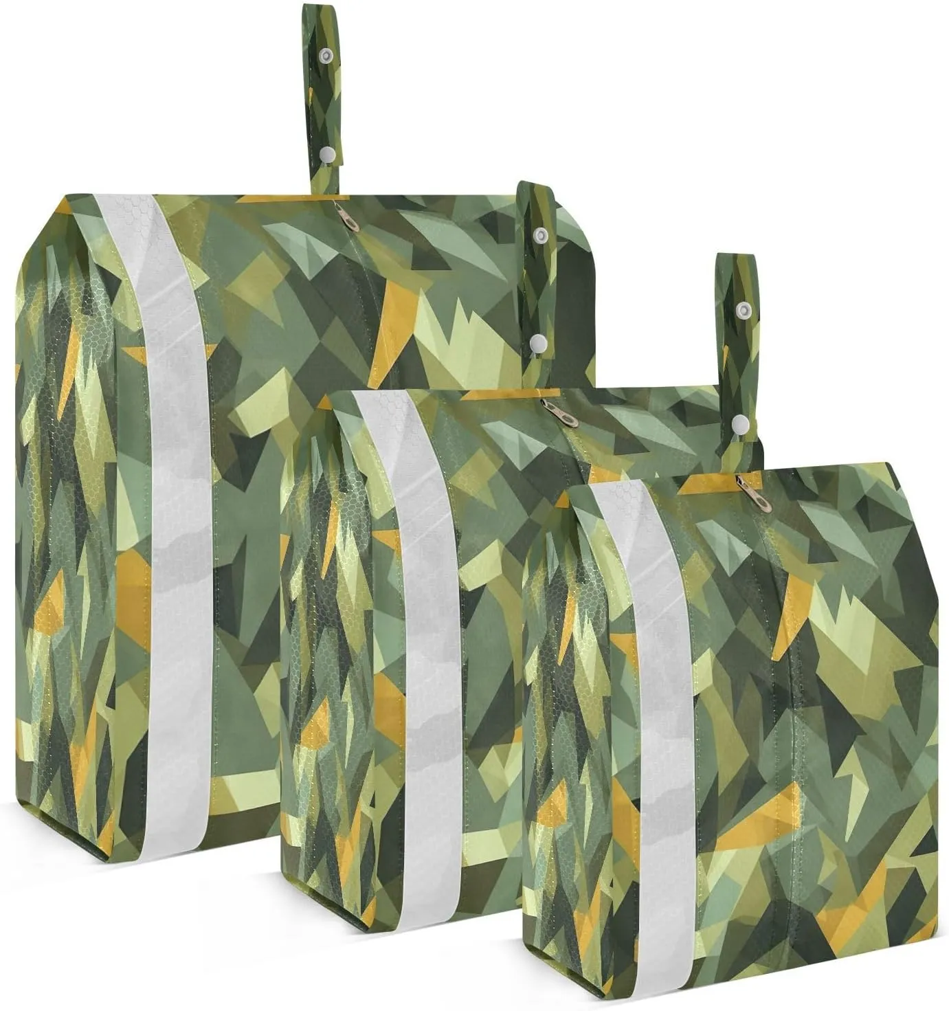 Camouflage Trendy Green Packing Cubes for Travel 3 Set Compressible Packing Cubes Luggage Bags Organizer for Organization