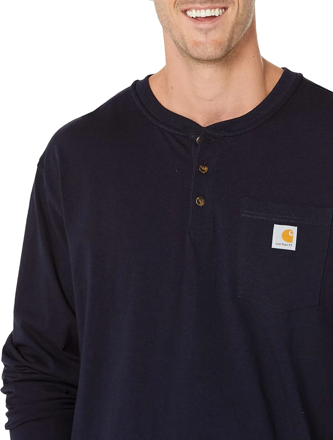 Carhartt Men's Loose Fit Heavyweight Long-Sleeve Pocket Henley T-Shirt