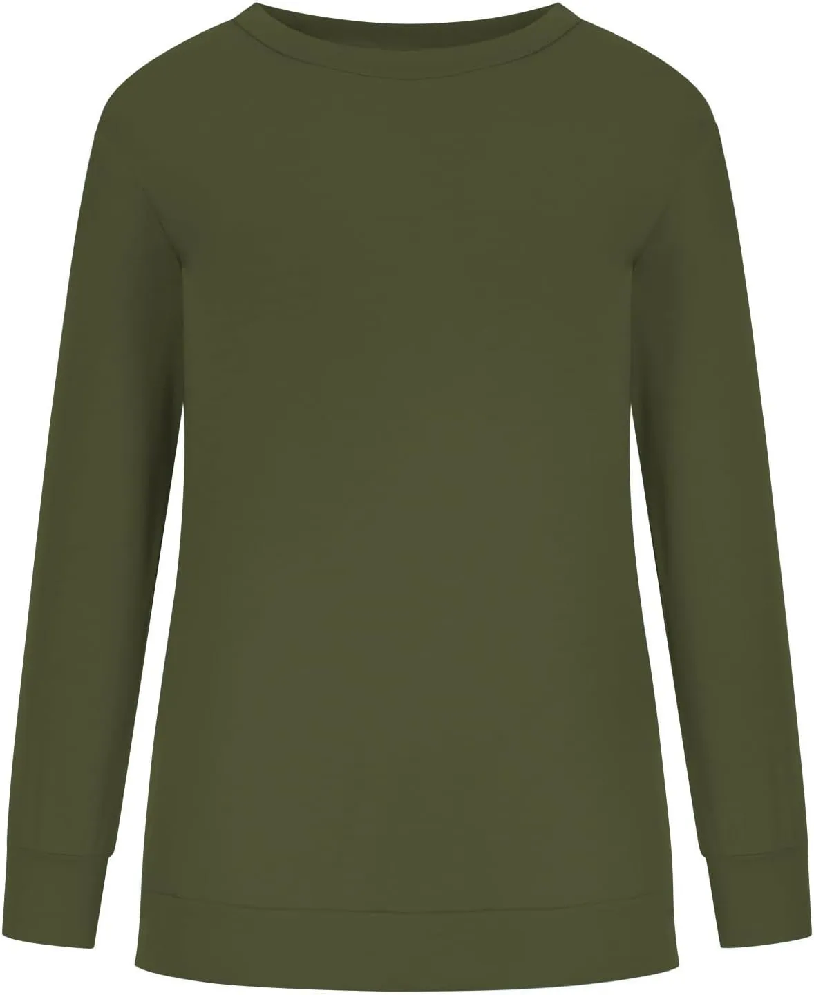 Ceboyel Womens Long Sleeve Shirts 2023 Solid Color Crew Neck Sweatshirts Loose Fit Pullover Tops Trendy Casual Fall Clothes