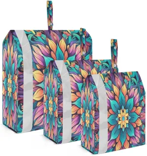 Ceramic Tiles Talavera Packing Cubes for Travel 3 Set Compressible Packing Cubes Luggage Bags Organizer for Organization