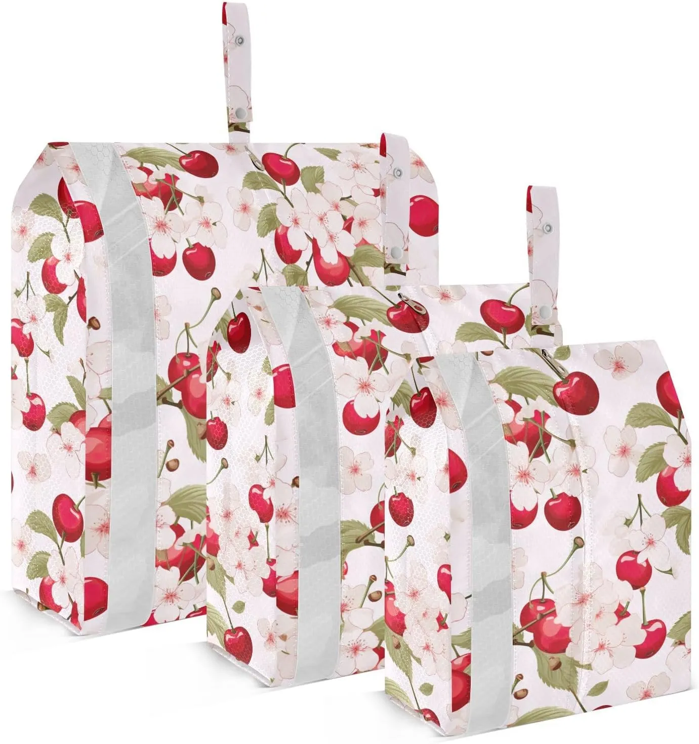 Cherries Blossoms Packing Cubes for Travel 3 Set Compression Bag Luggage Cubes for Carry On