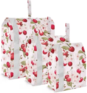 Cherries Blossoms Packing Cubes for Travel 3 Set Compression Bag Luggage Cubes for Carry On