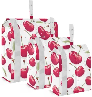 Cherries Red Packing Cubes for Travel 3 Set Compression Packing Bags Luggage Cubes for Suitcase