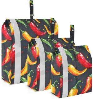 Chilli Peppers Packing Cubes for Travel 3 Set Large Packing Cubes Luggage Packing Organizers for Travel Compression