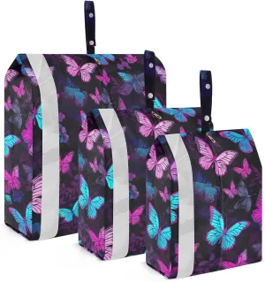 Colorful Butterflies Packing Cubes for Travel 3 Set Compression Packing Cube Luggage Bags for Packing Compression
