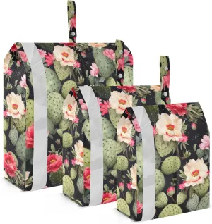 Colorful Cactus Packing Cubes for Travel 3 Set Travel Bags Organizer Luggage Organizers for Packing Compression