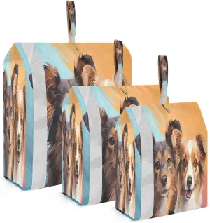 Colorful Dogs Packing Cubes for Travel 3 Set Compression Packing Cubes Suitcase Organizer Bags Set for Woman Man
